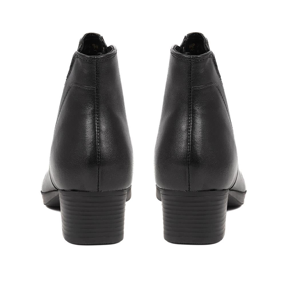 Heeled Leather Ankle Boots - NAP30008 / 316 682 - Black - Image 3