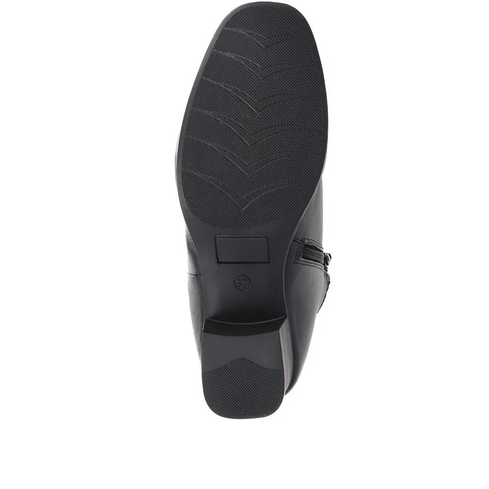Heeled Leather Ankle Boots - NAP30008 / 316 682 - Black - Image 4