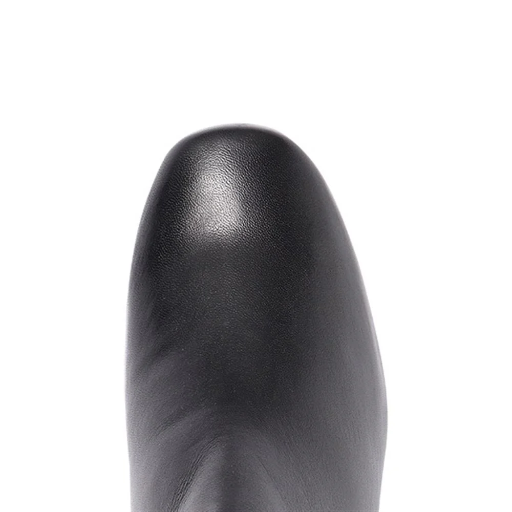 Heeled Leather Ankle Boots - NAP30008 / 316 682 - Black - Image 5