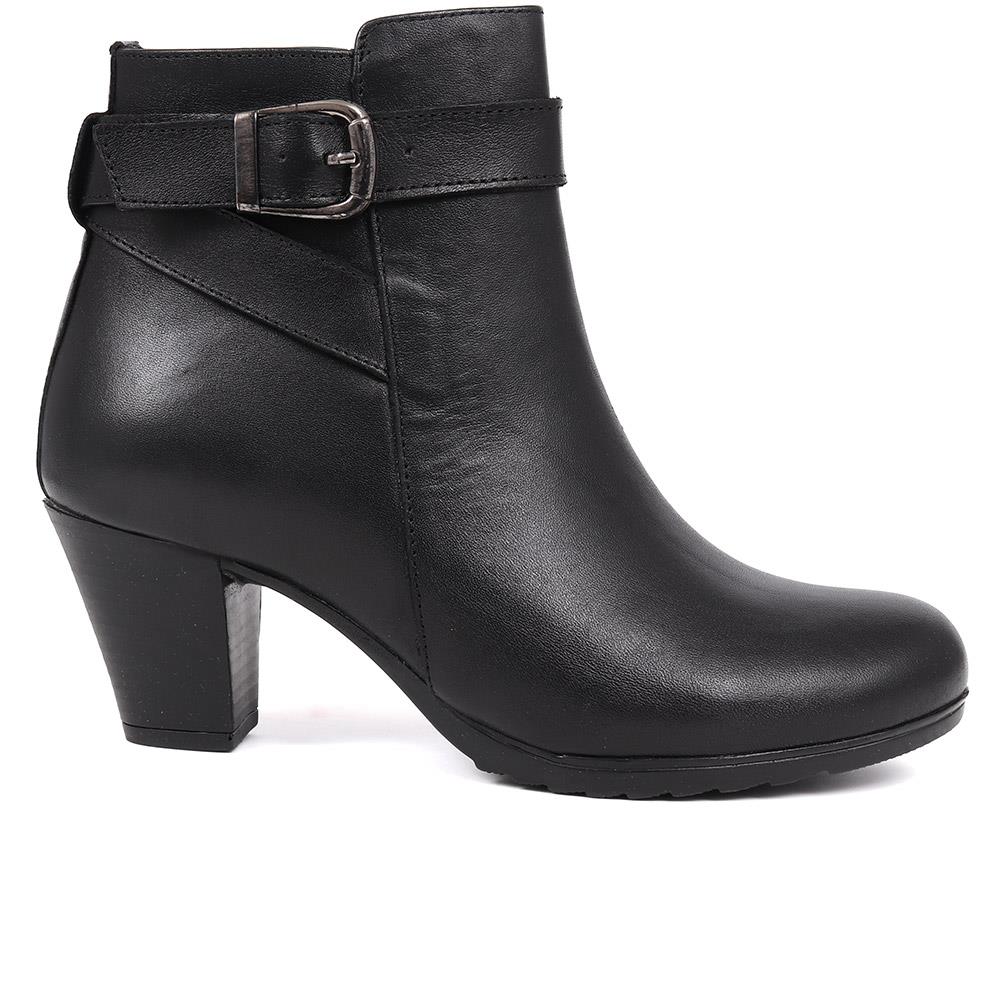 Heeled Leather Ankle Boots - VED40001 / 326 050 - Black - Image 2