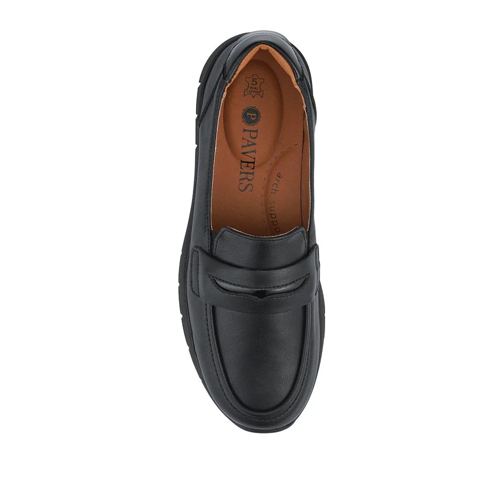 Heeled Leather Penny Loafers - BRK42010 / 328 370 - Black - Image 4