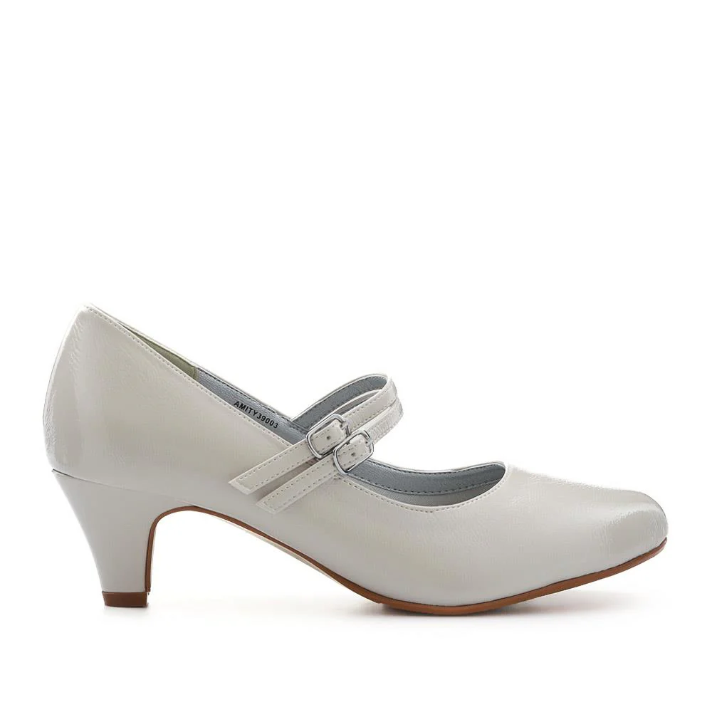 Heeled Mary Janes - AMITY39003 / 325 107 - Cream - Image 2