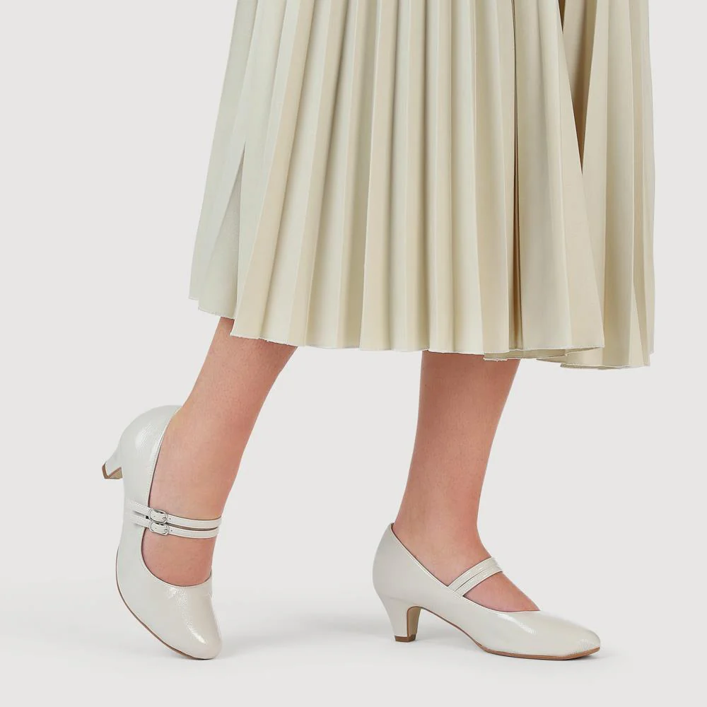 Heeled Mary Janes - AMITY39003 / 325 107 - Cream - Image 5