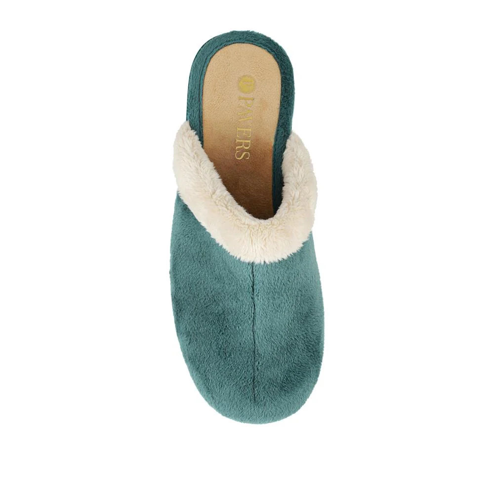 Heeled Mule Slippers - ANAT42000 / 328 297 - Teal - Image 4
