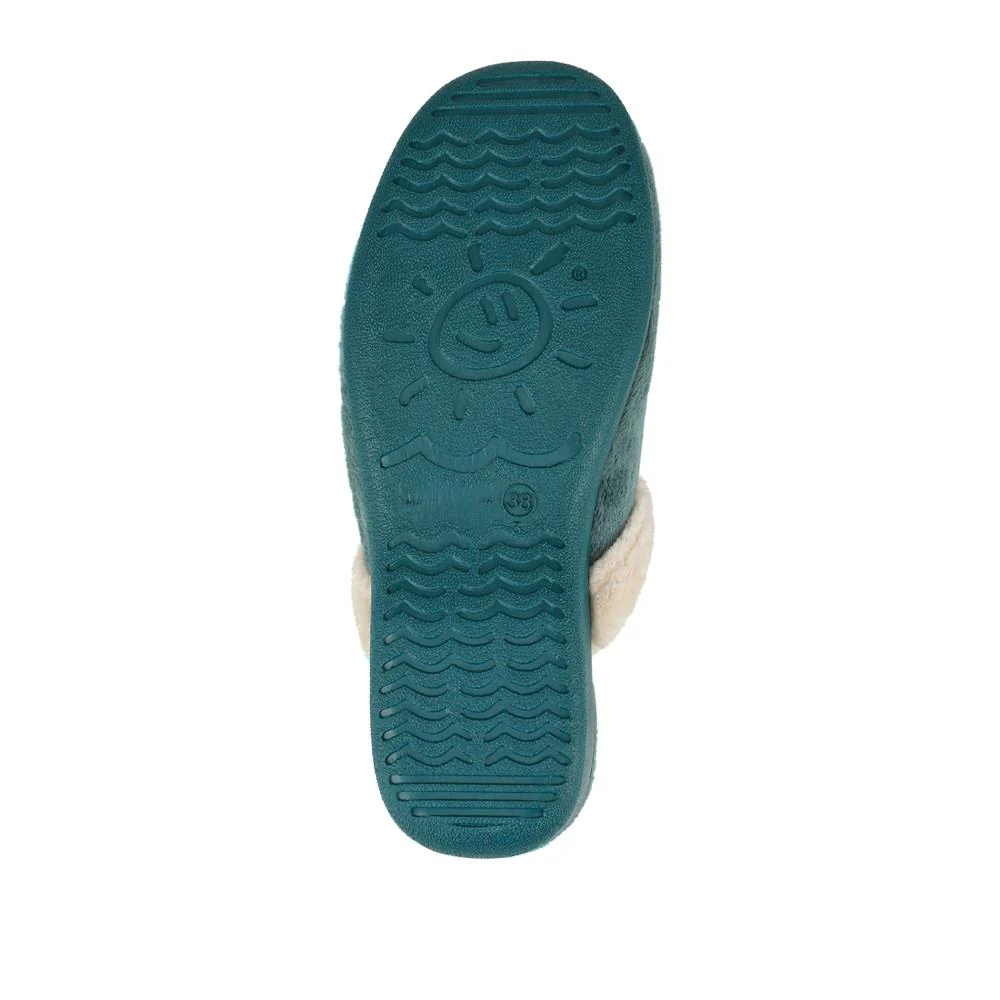 Heeled Mule Slippers - ANAT42000 / 328 297 - Teal - Image 5