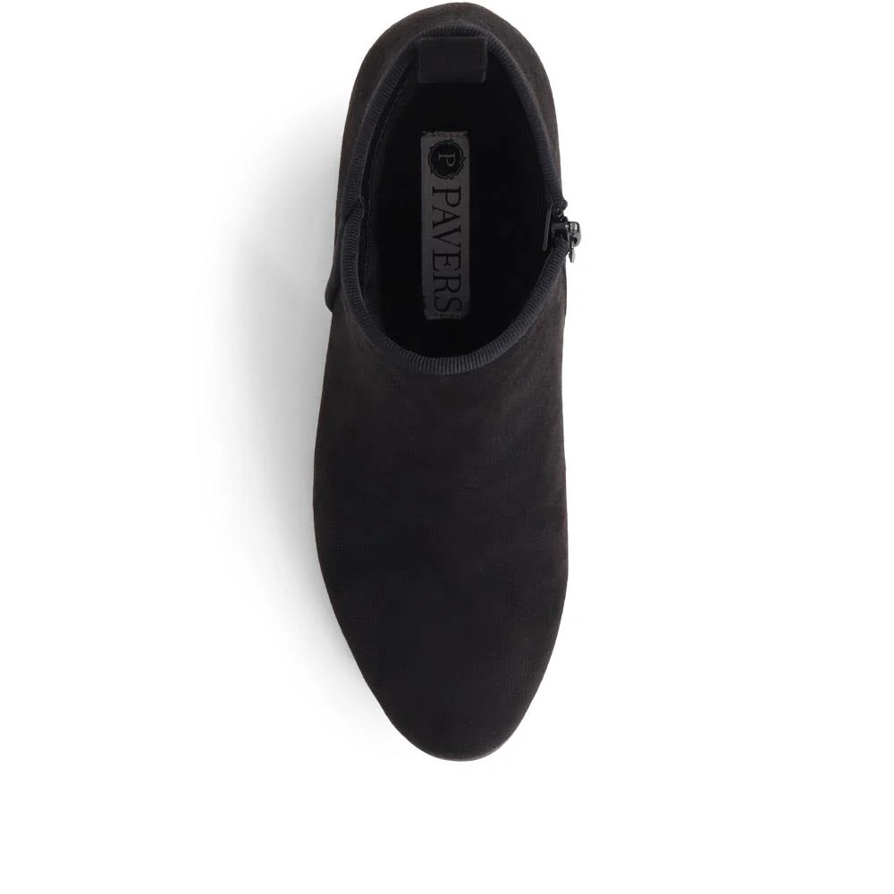 Heeled Short Ankle Boots - WBINS38005 / 324 159 - Black - Image 5