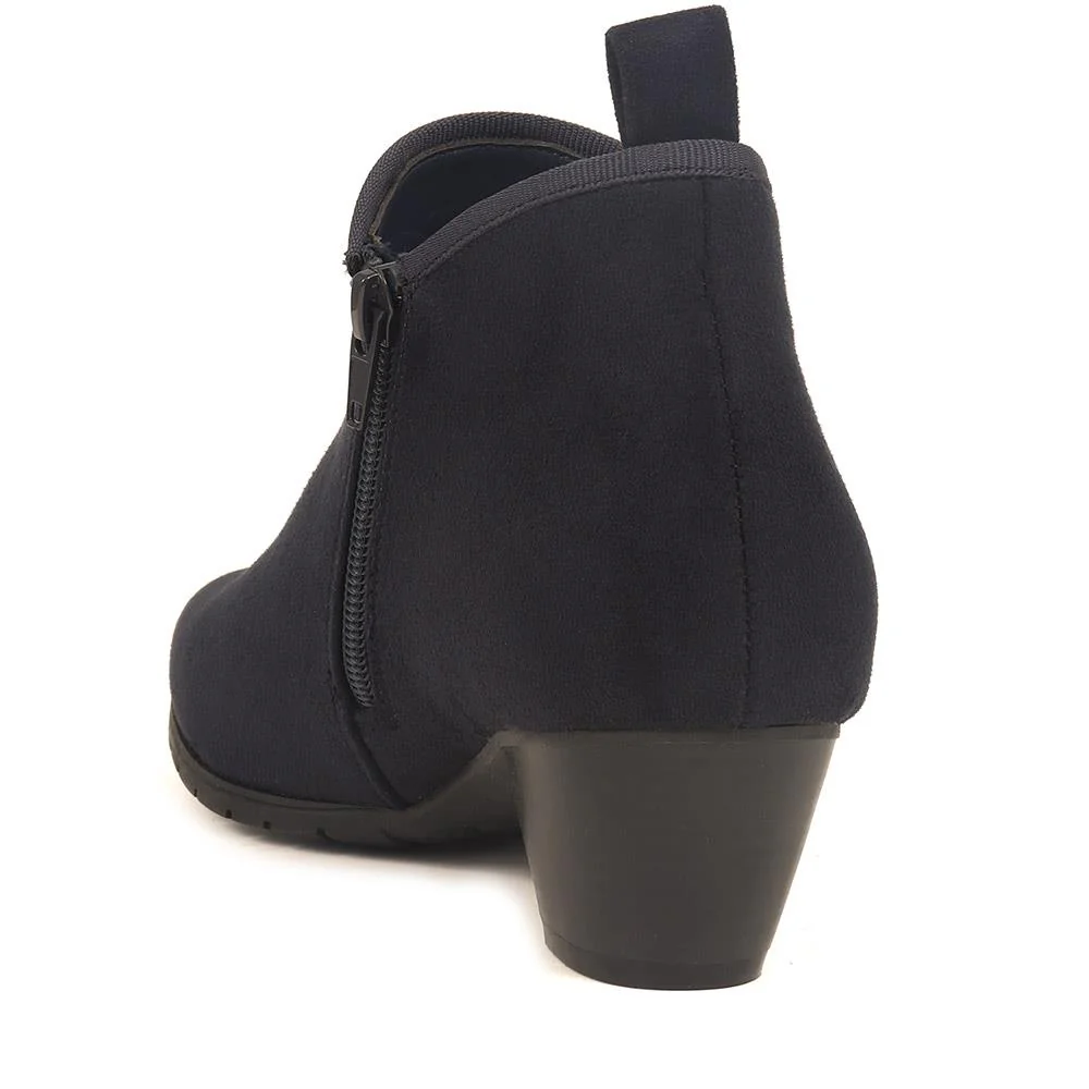 Heeled Short Ankle Boots - WBINS38005 / 324 159 - Navy - Image 3