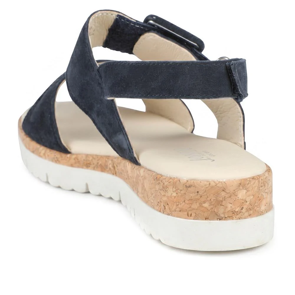 Helene Leather Triple Adjustable Fasten Sandals - HELENE / 329 129 - Navy - Image 3