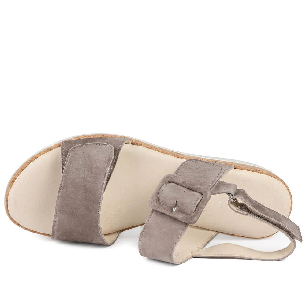 Helene Leather Triple Adjustable Fasten Sandals - HELENE / 329 129 - Taupe - Image 4