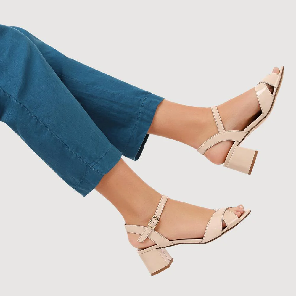 Hesper Leather High Heels - HESPER / 327 790 - Cream Patent - Image 5