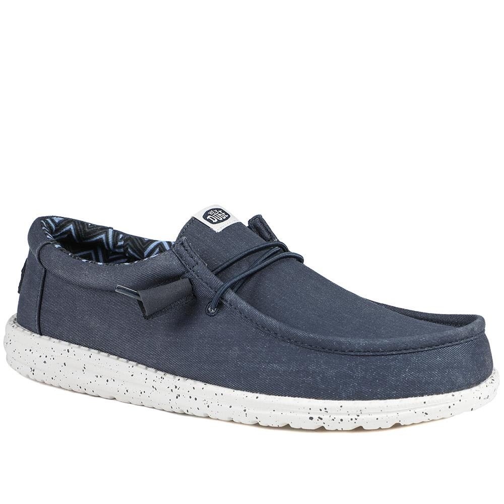 HeyDude Wally Stretch Canvas Shoes - GARD43501 / 329 354 - Navy