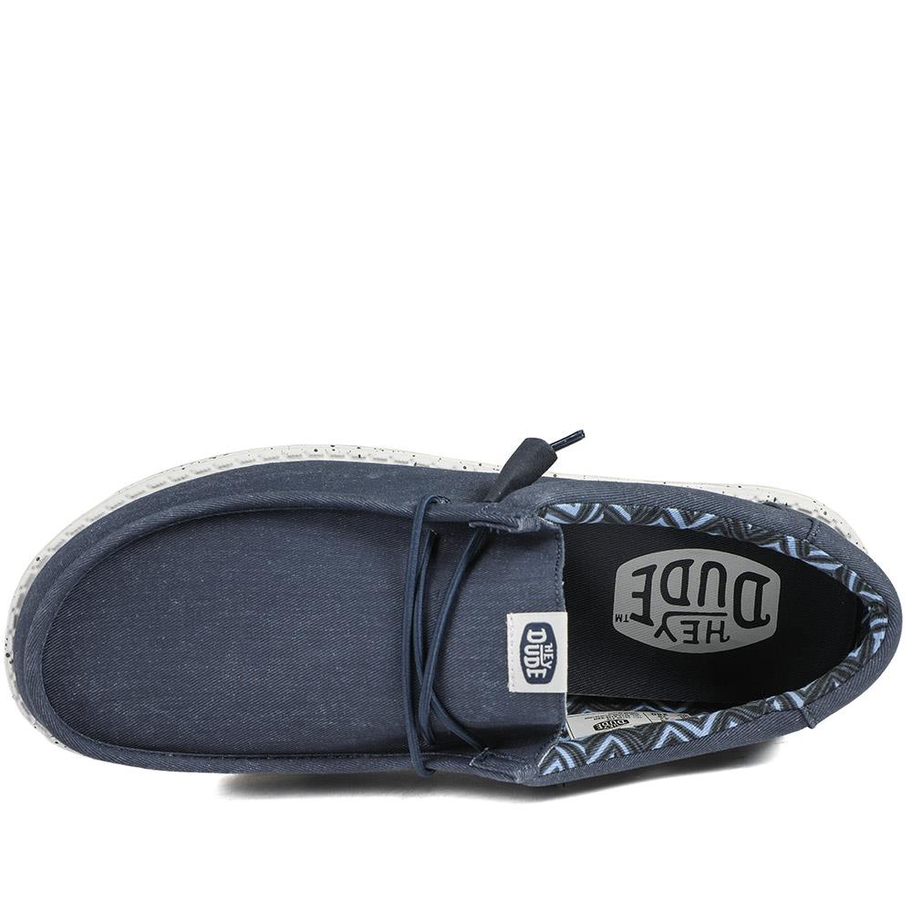 HeyDude Wally Stretch Canvas Shoes - GARD43501 / 329 354 - Navy - Image 5