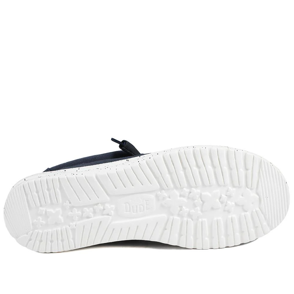 HeyDude Wally Stretch Canvas Shoes - GARD43501 / 329 354 - Navy - Image 6