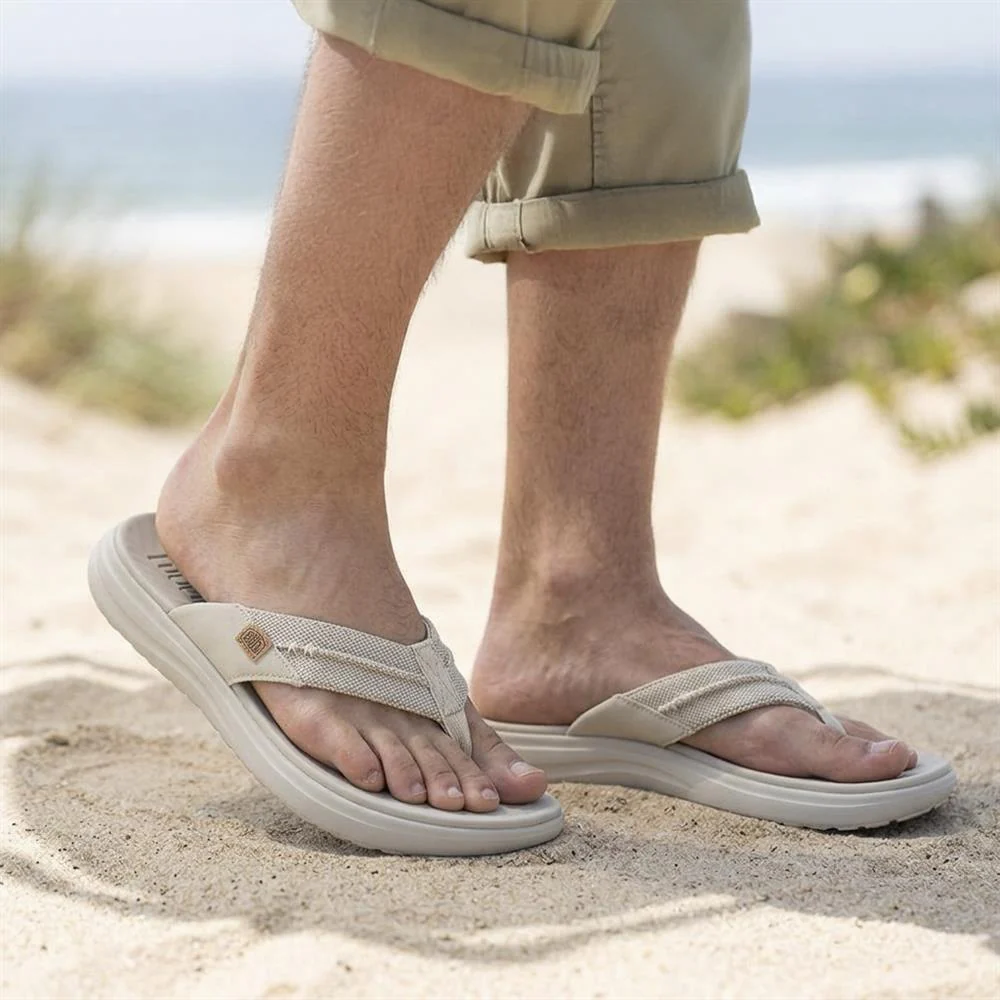 HeyDude Finn Flip Braided Flip Flops - GARD43500 / 329 353 - Beige - Image 2
