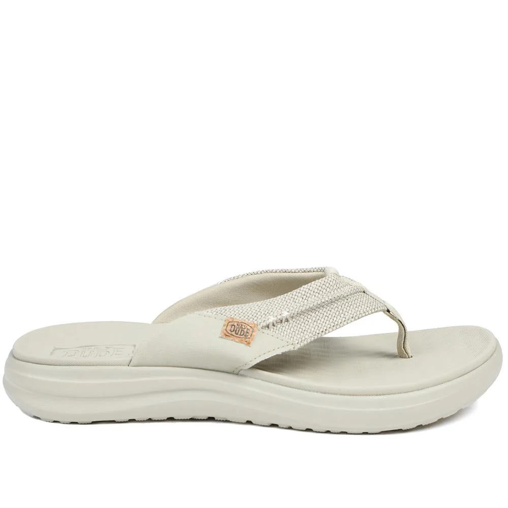 HeyDude Finn Flip Braided Flip Flops - GARD43500 / 329 353 - Beige - Image 3