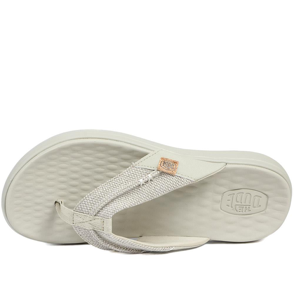 HeyDude Finn Flip Braided Flip Flops - GARD43500 / 329 353 - Beige - Image 5