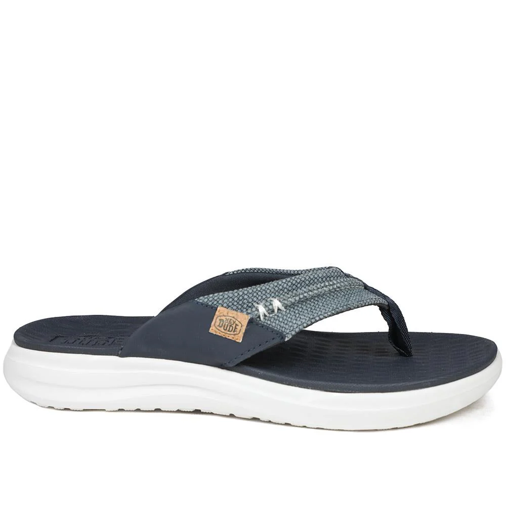 HeyDude Finn Flip Braided Flip Flops - GARD43500 / 329 353 - Navy - Image 3