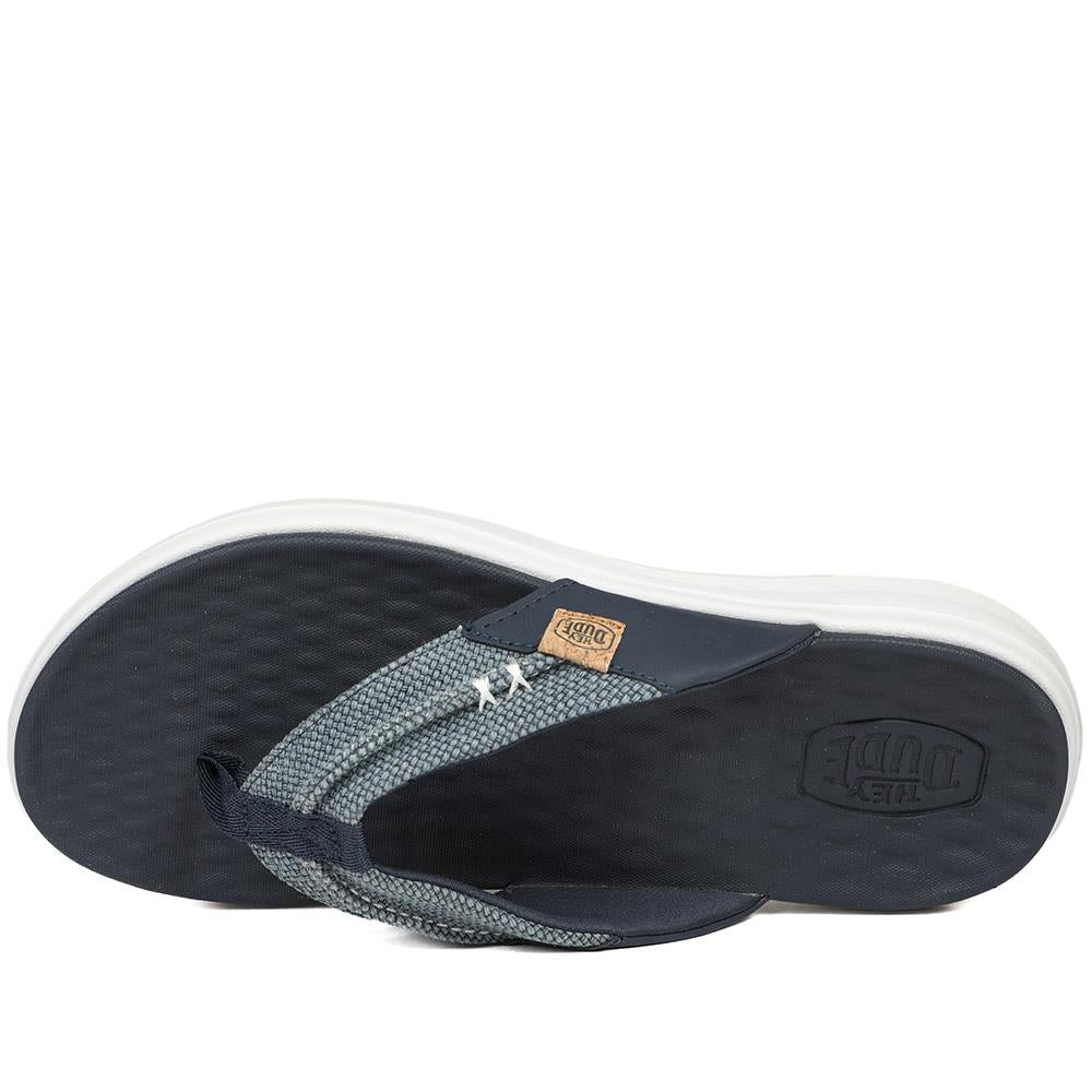 HeyDude Finn Flip Braided Flip Flops - GARD43500 / 329 353 - Navy - Image 5