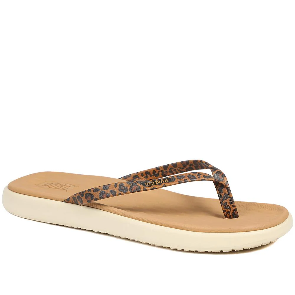 HeyDude Flat Toe Post Flip Flops - GARD43503 / 329 356 - Leopard