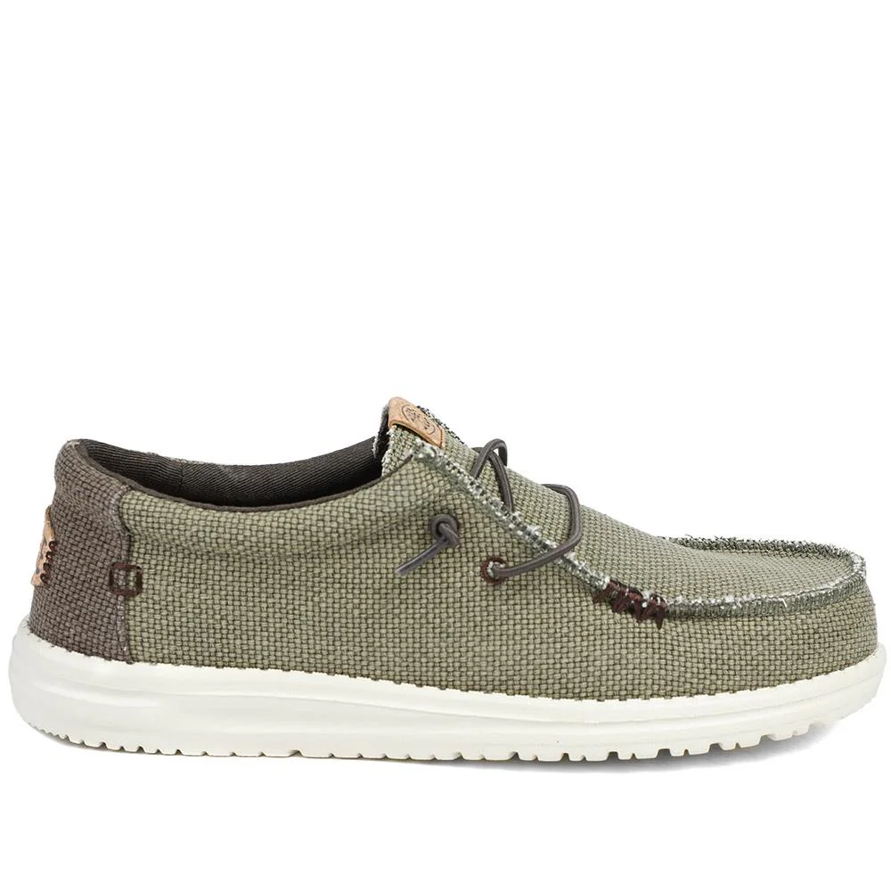 HeyDude Mikka Braided Textile Loafers - GARD43502 / 329 355 - Olive - Image 3