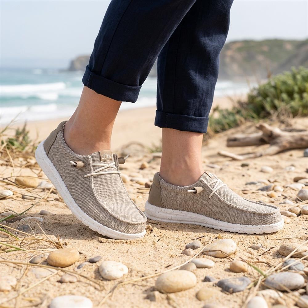 HeyDude Wendy Stretch Mesh Shoes - GARD43505 / 329 358 - Beige - Image 5