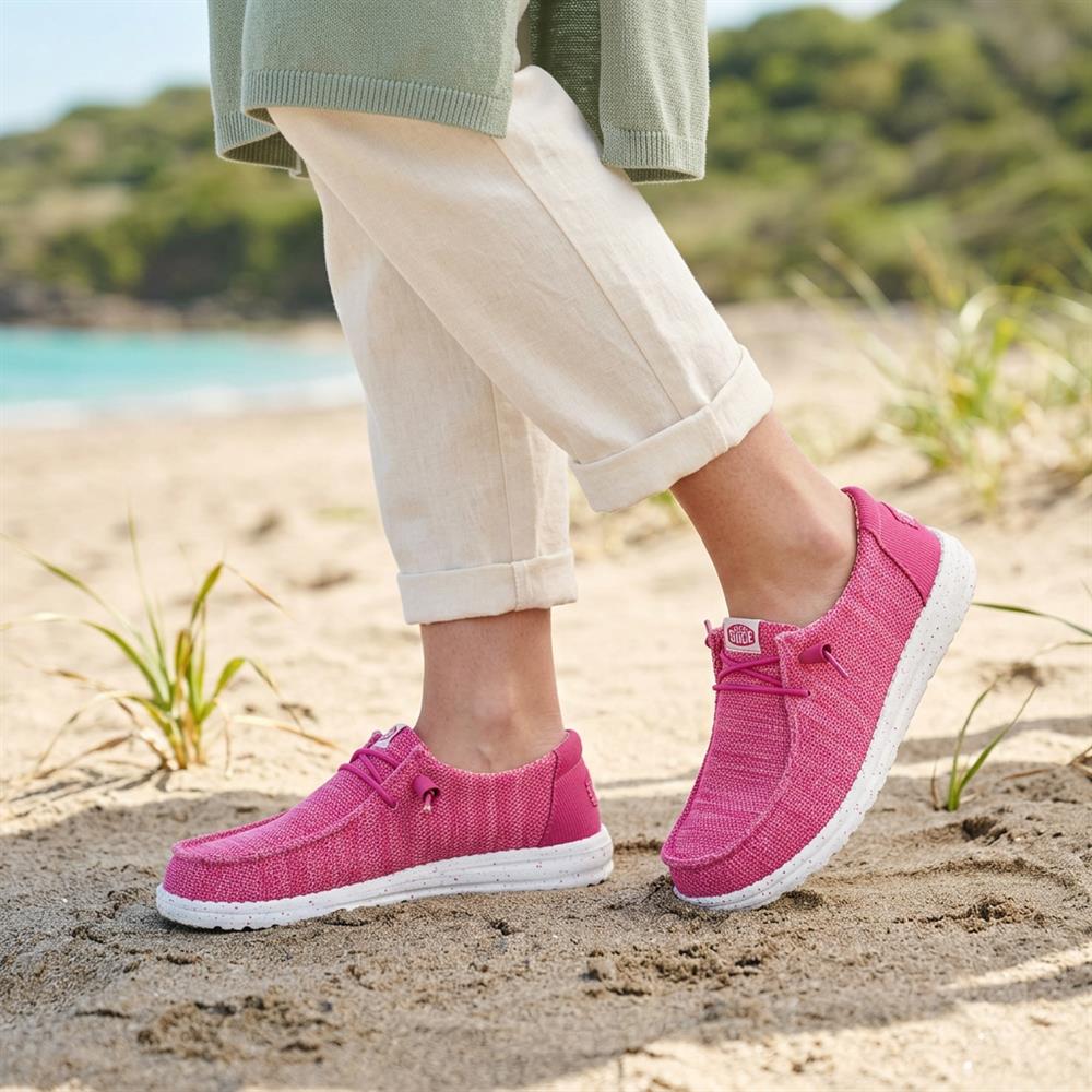 HeyDude Wendy Stretch Sox Shoes - GARD43504 / 329 357 - Fuschia - Image 2