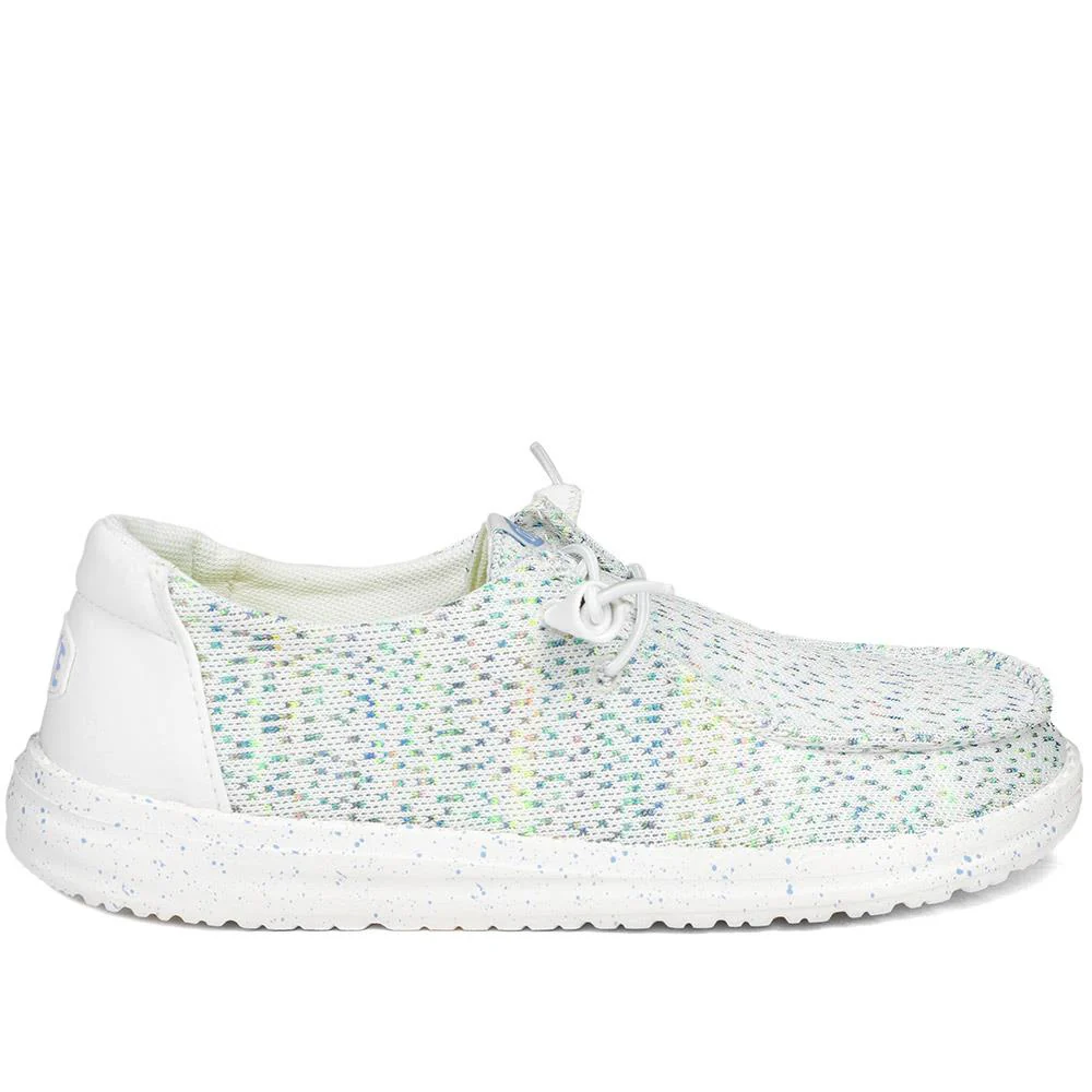 HeyDude Wendy Stretch Speckle Shoes - GARD43507 / 329 360 - White Multi - Image 3