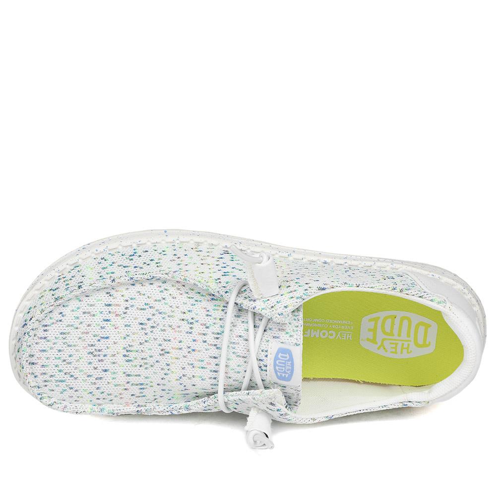 HeyDude Wendy Stretch Speckle Shoes - GARD43507 / 329 360 - White Multi - Image 5