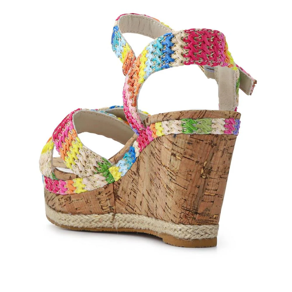 High Wedge Buckled Sandals - WBINS41050 / 327 271 - Multi - Image 4