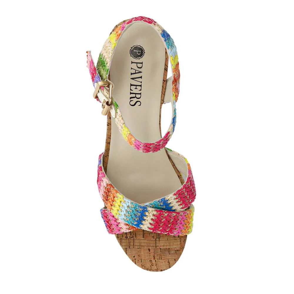 High Wedge Buckled Sandals - WBINS41050 / 327 271 - Multi - Image 5