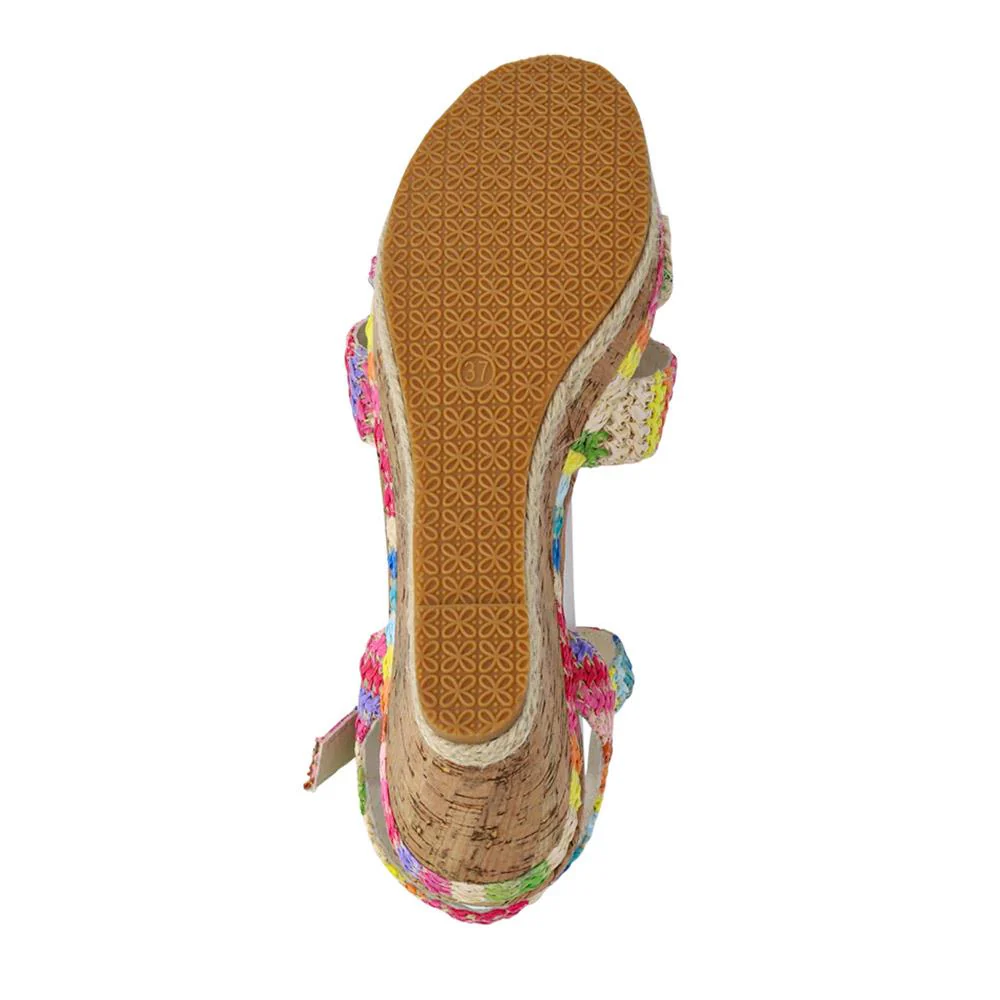 High Wedge Buckled Sandals - WBINS41050 / 327 271 - Multi - Image 7