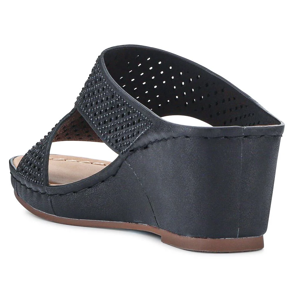 High Wedge Heel Mules - BAIZH41016 / 327 100 - Black - Image 3