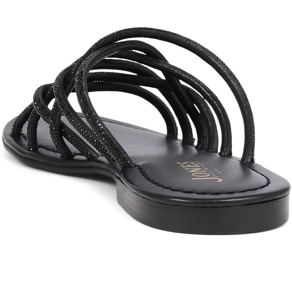 Hira Jewelled Leather Sandals - HIRA / 325 182 - Black - Image 3