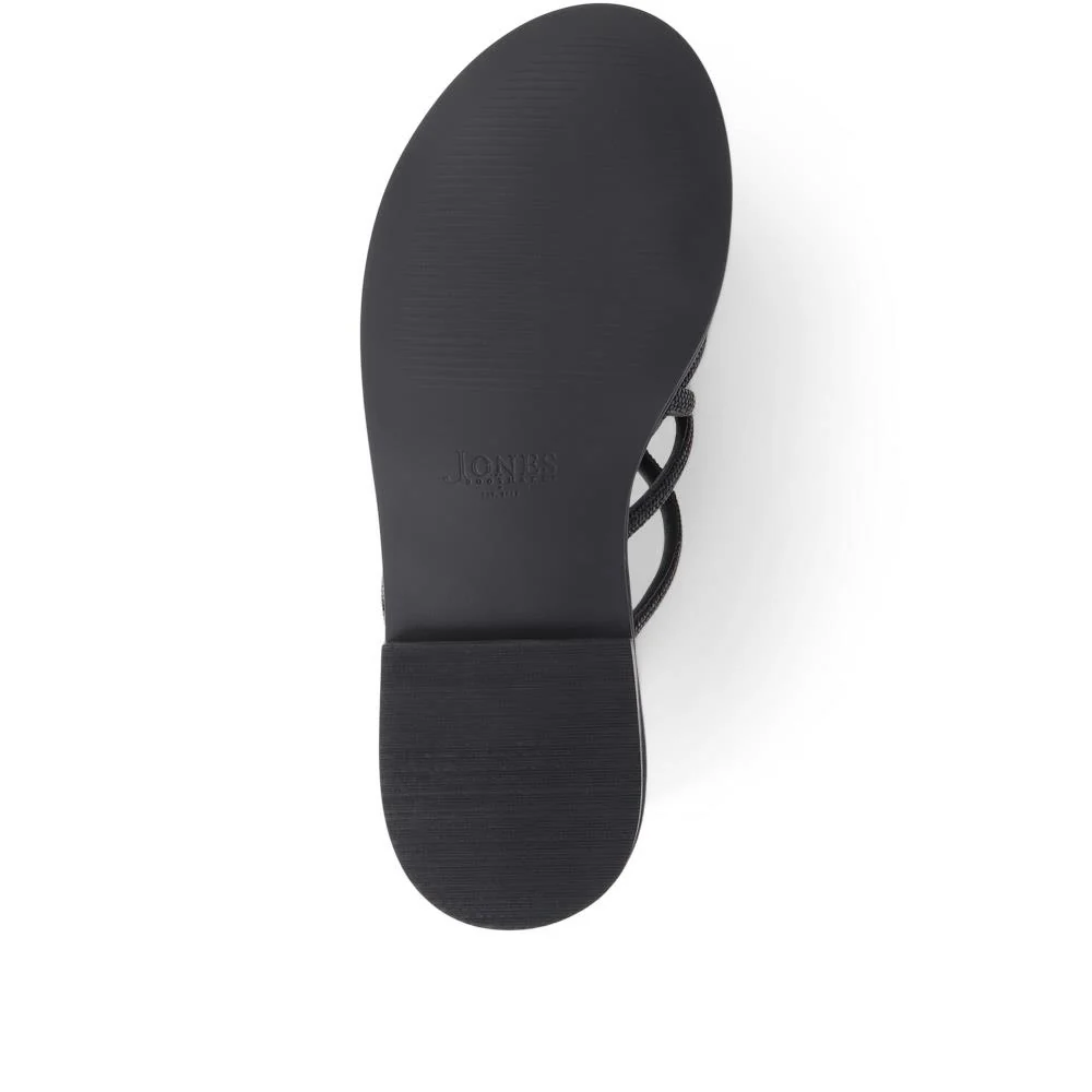 Hira Jewelled Leather Sandals - HIRA / 325 182 - Black - Image 4