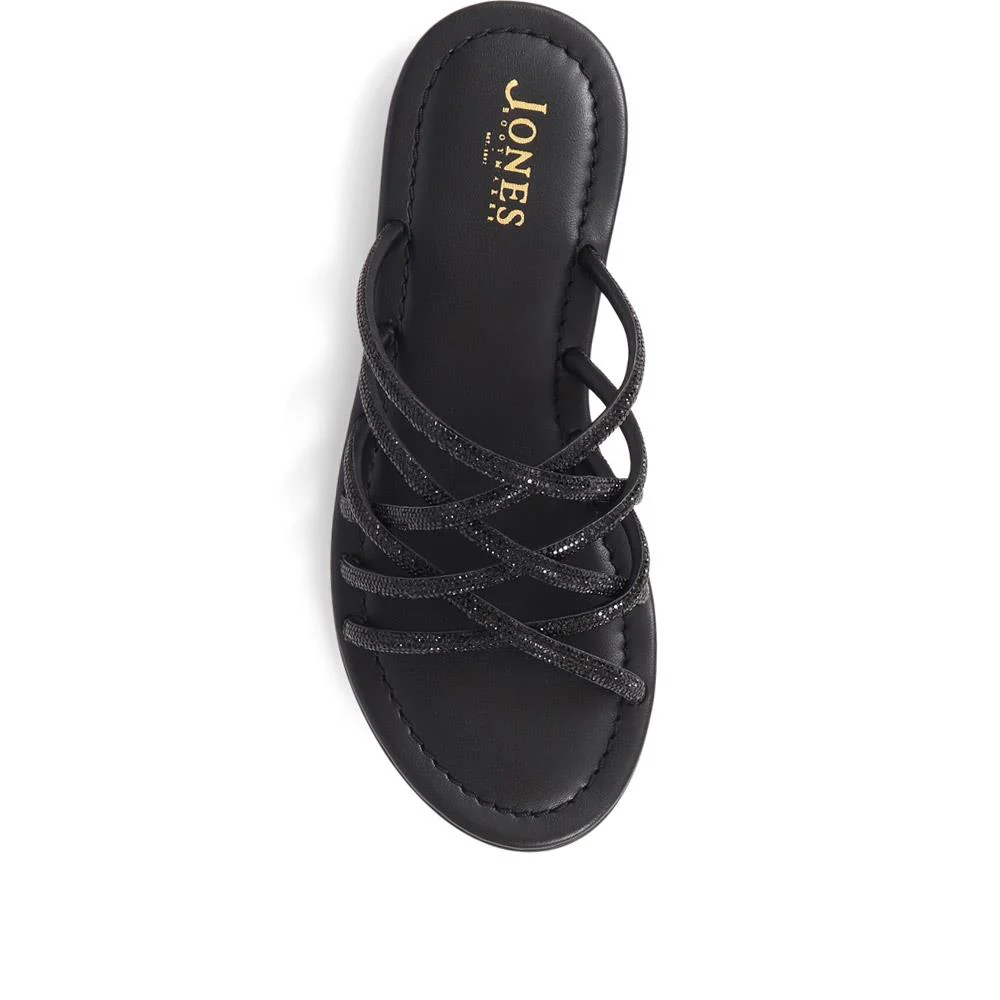 Hira Jewelled Leather Sandals - HIRA / 325 182 - Black - Image 5