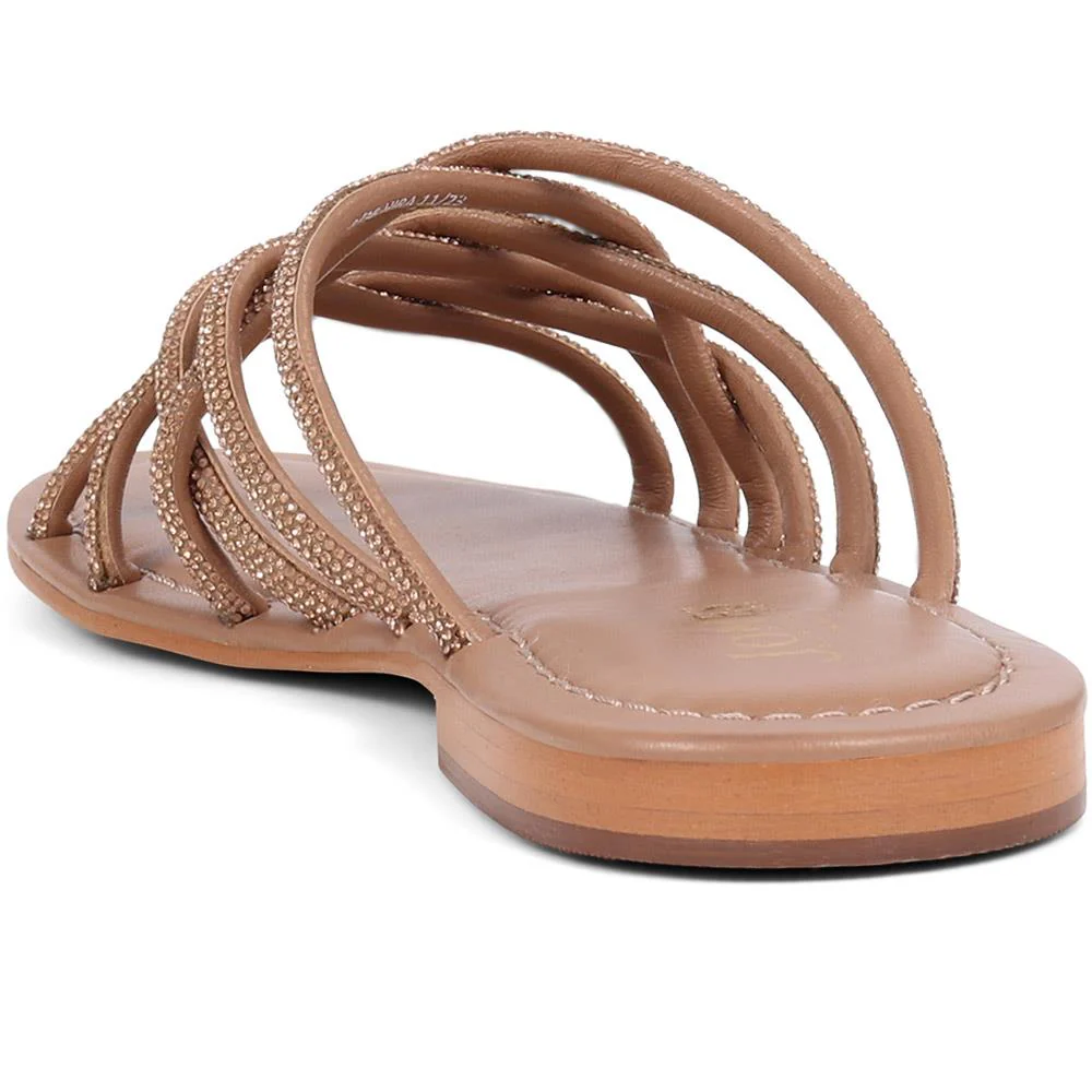 Hira Jewelled Leather Sandals - HIRA / 325 182 - Tan - Image 3