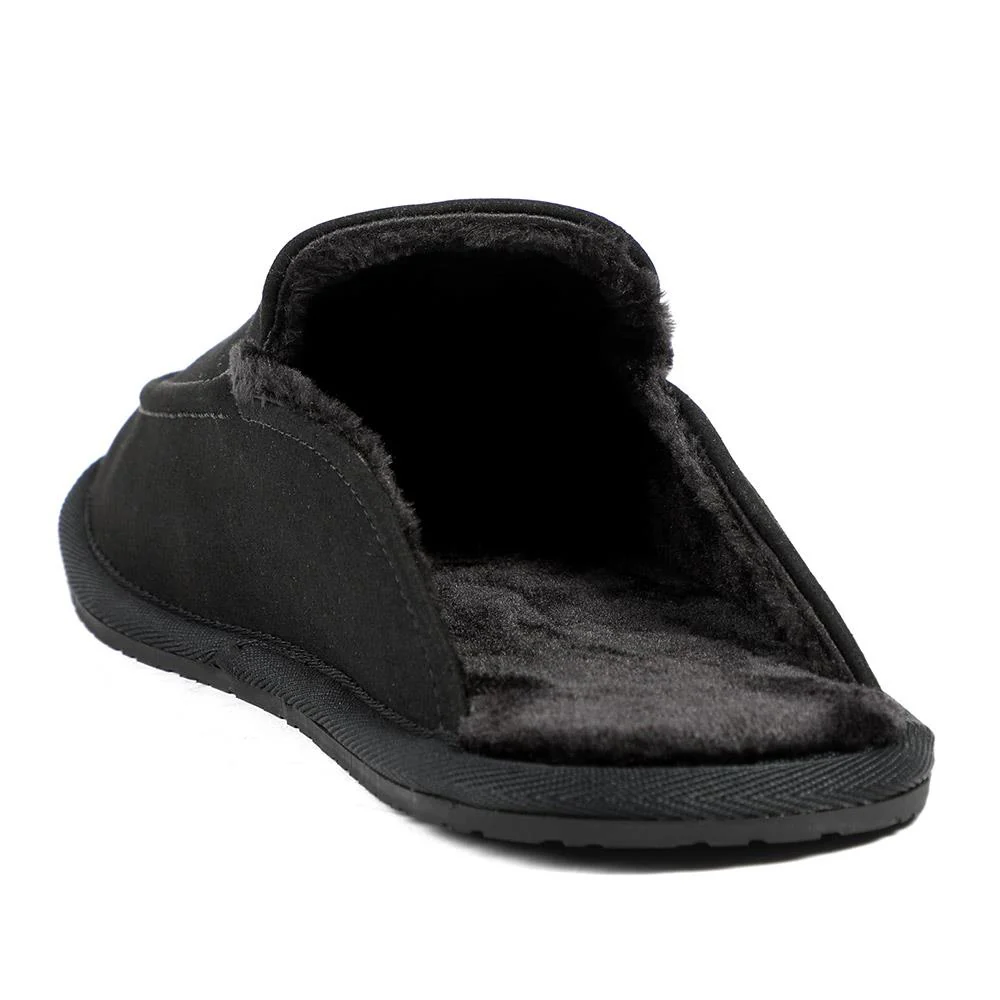 Hugo Boss Microfibre Slippers With Rubber Sole - HUGO42510 / 327 811 - Black - Image 3