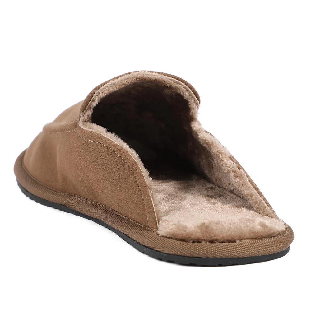 Hugo Boss Microfibre Slippers With Rubber Sole - HUGO42510 / 327 811 - Brown - Image 3
