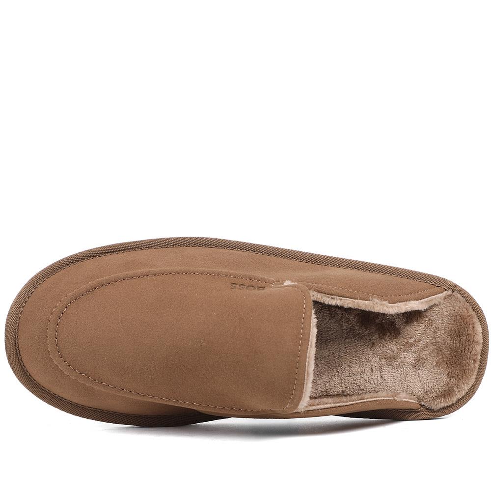 Hugo Boss Microfibre Slippers With Rubber Sole - HUGO42510 / 327 811 - Brown - Image 4