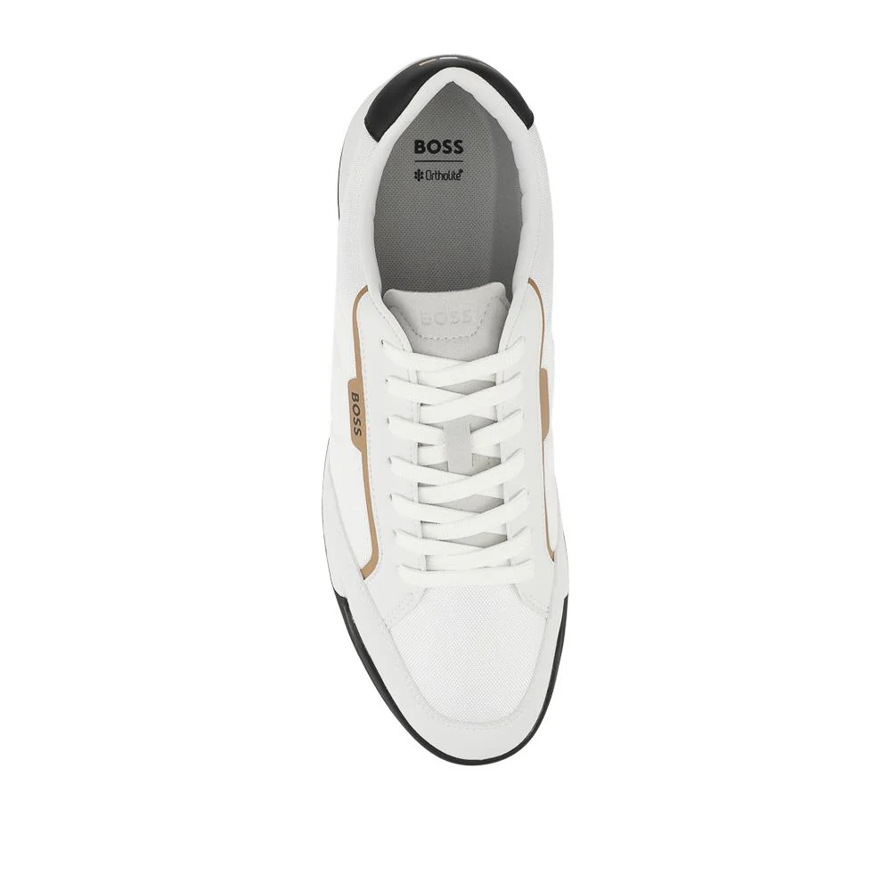 Hugo Boss Mixed-Material Lace Up Trainers - HUGO42502 / 327 808 - White - Image 4