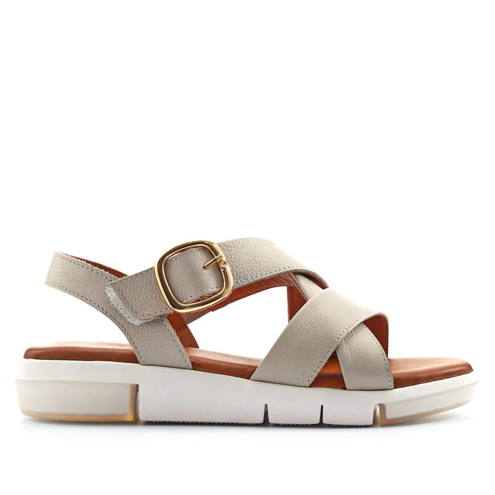 Ilaria Casual Leather Sandals - ILARIA / 327 308 - Taupe - Image 2