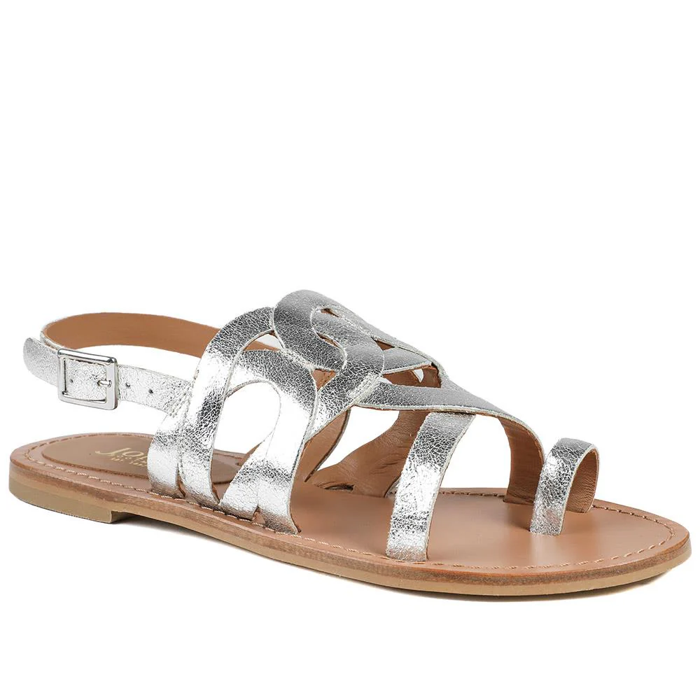 Inara Leather Toe Post Slingback Sandals - INARA / 329 157