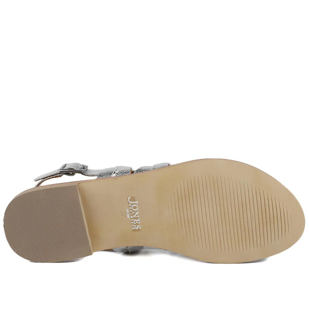 Inara Leather Toe Post Slingback Sandals - INARA / 329 157 - Silver Metallic - Image 5