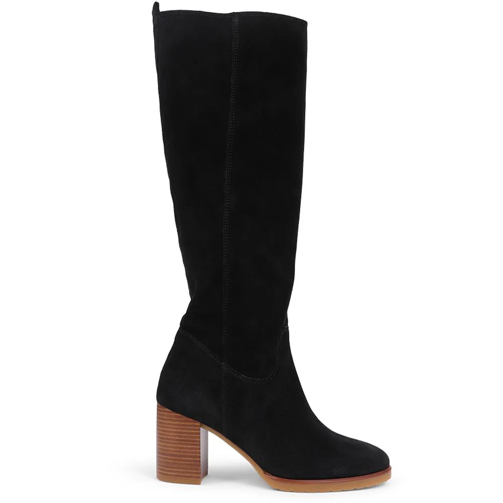 Iona Slouch Suede Knee Boots - IONA / 319 234 - Black Suede - Image 2