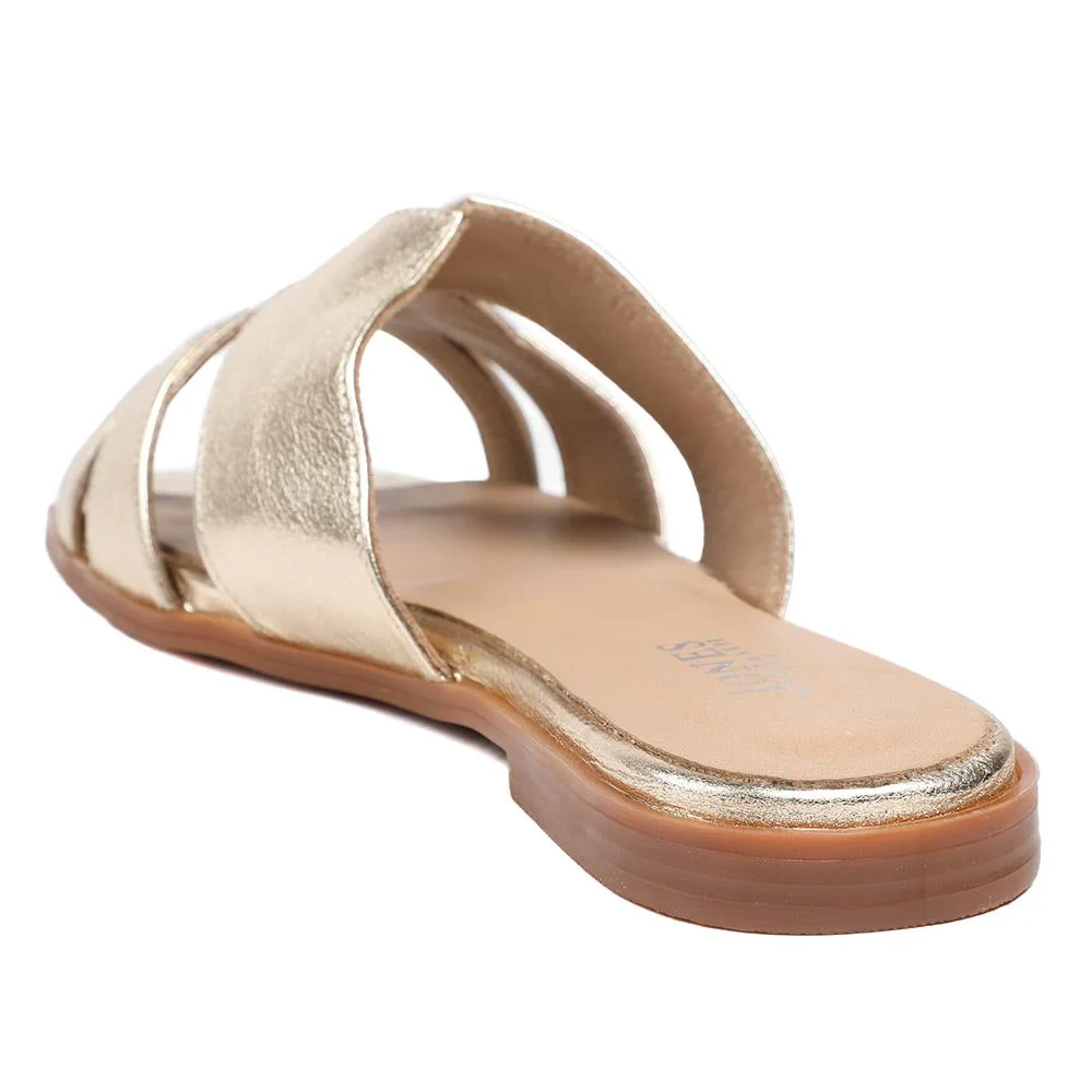Isa Leather Slip On Sandals - ISA / 328 972 - Gold Leather - Image 3