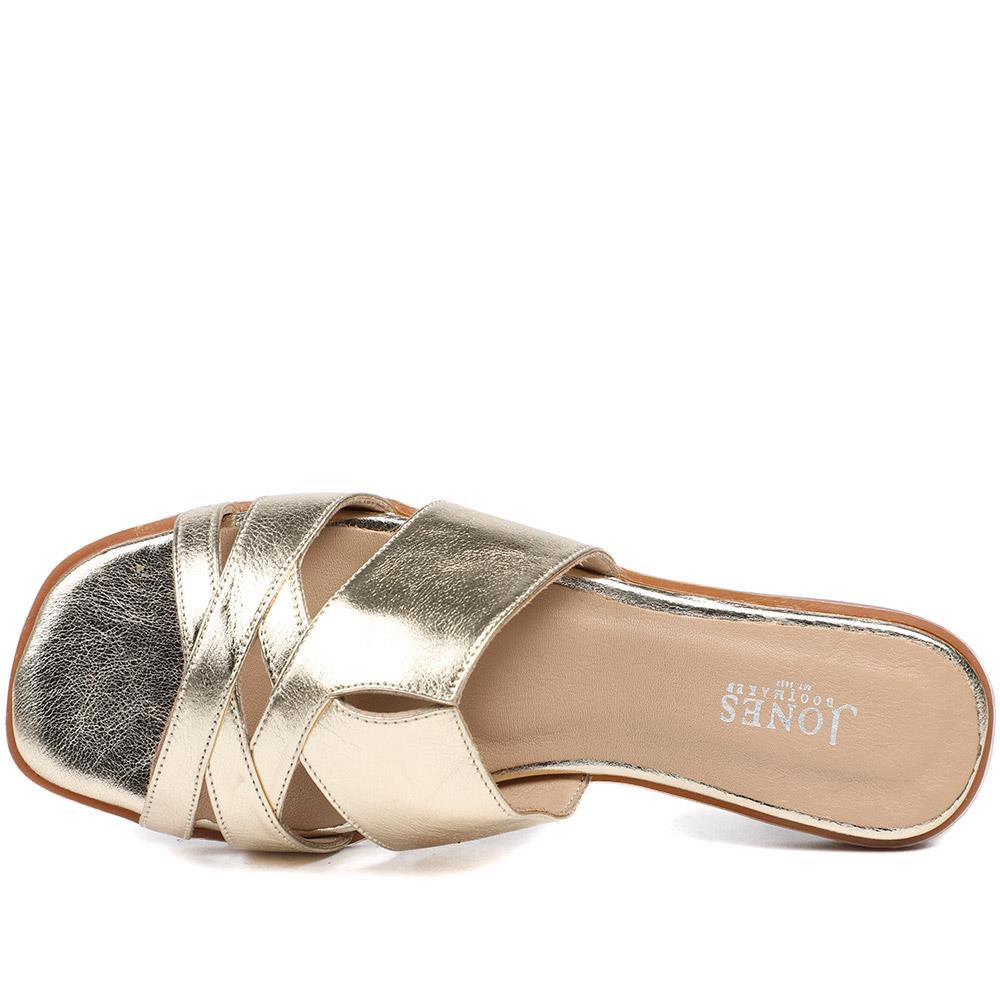 Isa Leather Slip On Sandals - ISA / 328 972 - Gold Leather - Image 4