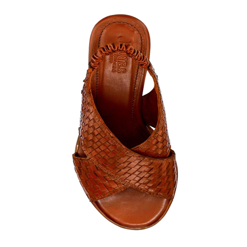 Jaguar Leather Block-Heeled Sandals - JAGUAR / 327 160 - Tan - Image 4