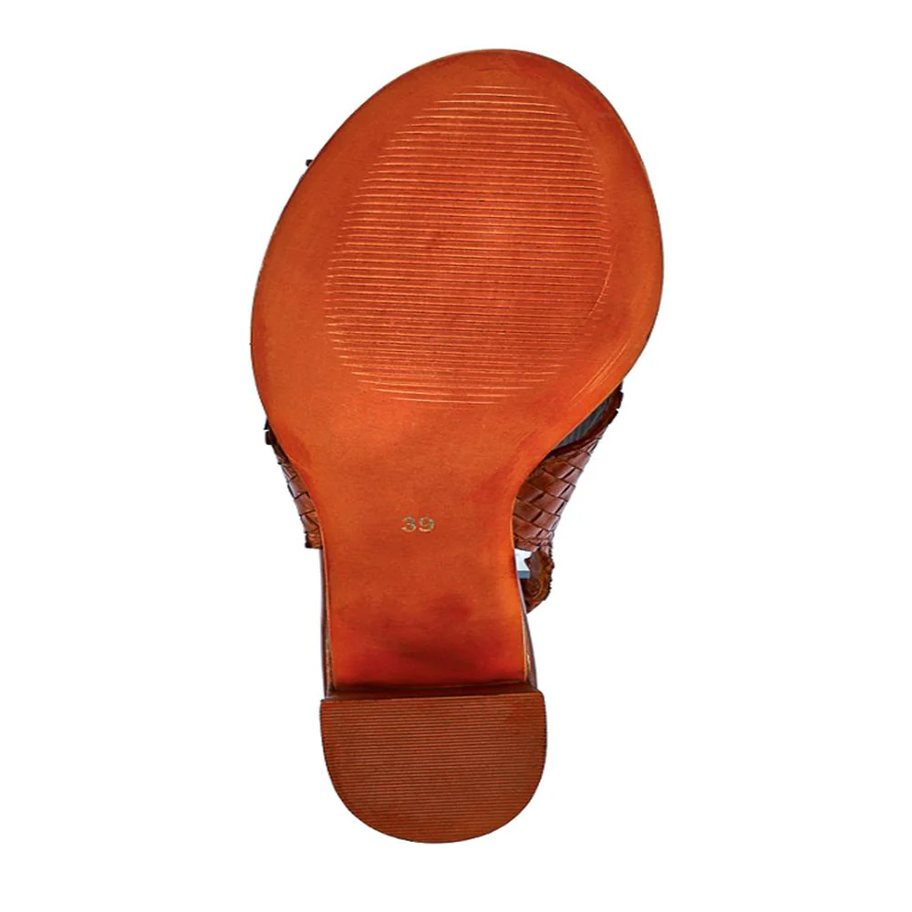 Jaguar Leather Block-Heeled Sandals - JAGUAR / 327 160 - Tan - Image 6
