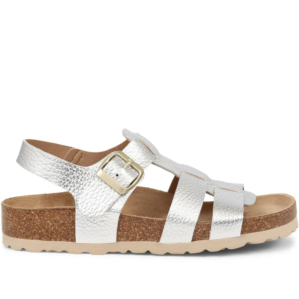 Jean Leather Sandals  - JEAN / 325 289 - Silver - Image 2