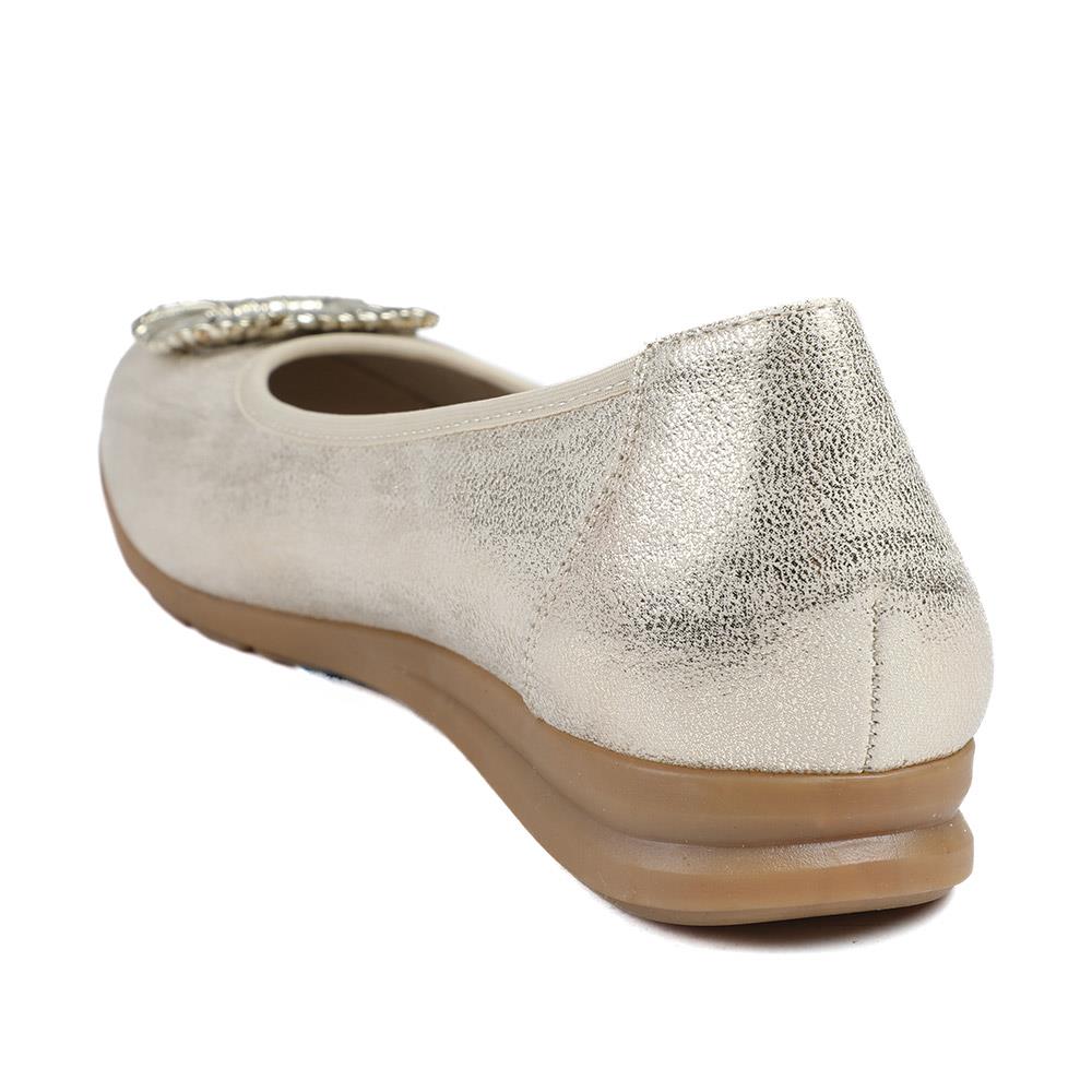 Jewel Detail Slip On Comfort Pumps - WOIL43000 / 329 124 - Gold - Image 4